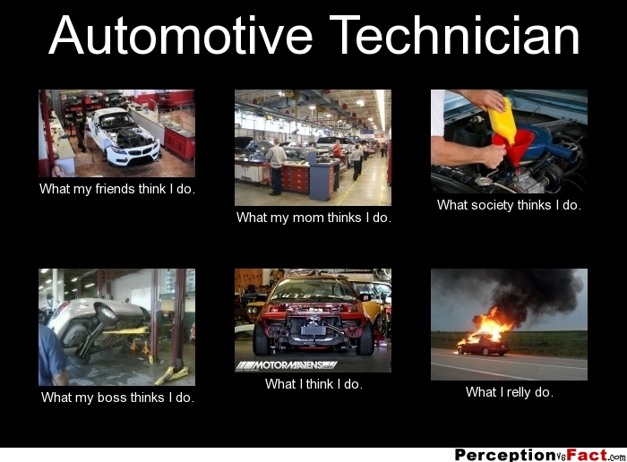 Automotive Technician... - What people think I do, what I really do ...