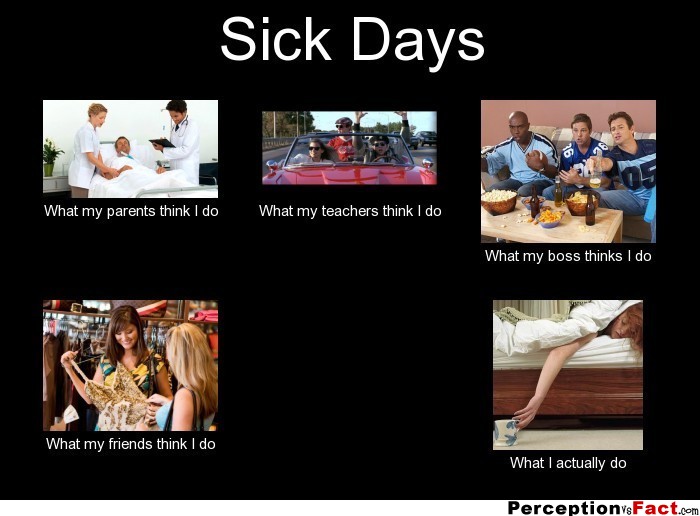 Sick Days... - What people think I do, what I really do - Perception Vs ...