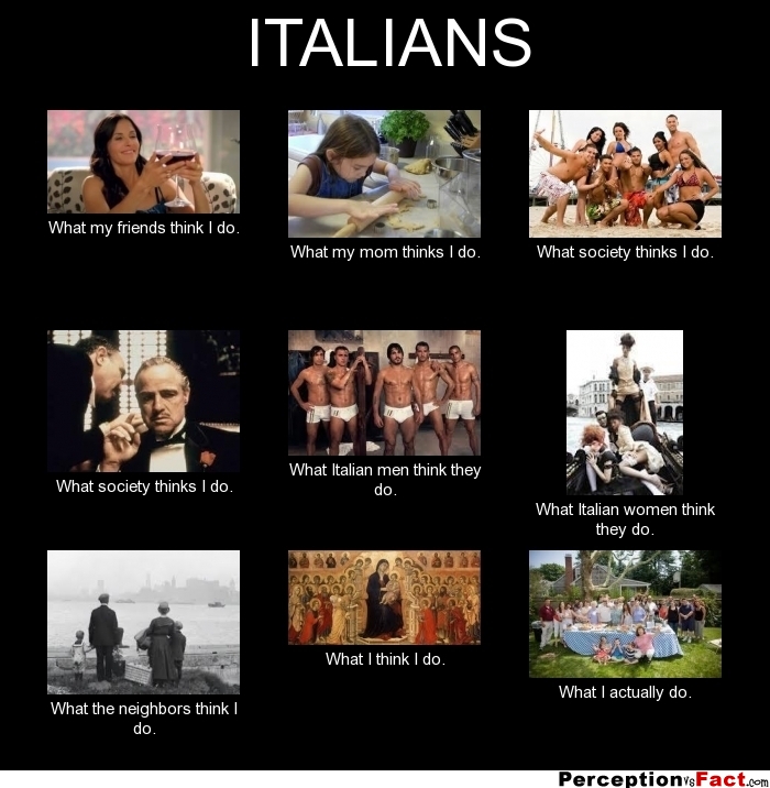 Italians What People Think I Do What I Really Do Perception Vs Fact