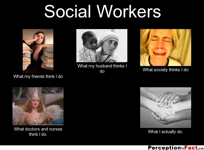 Social Workers What People Think I Do What I Really Do Perception Vs Fact