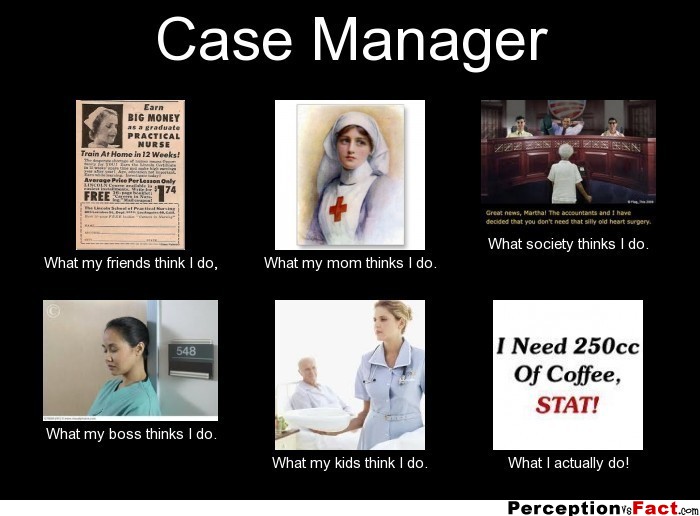 Case Manager... What people think I do, what I really do Perception