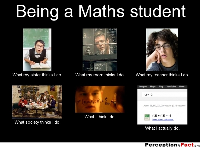 Being a Maths student... - What people think I do, what I really do ...