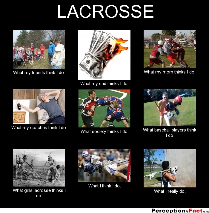 LACROSSE... - What people think I do, what I really do - Perception Vs Fact